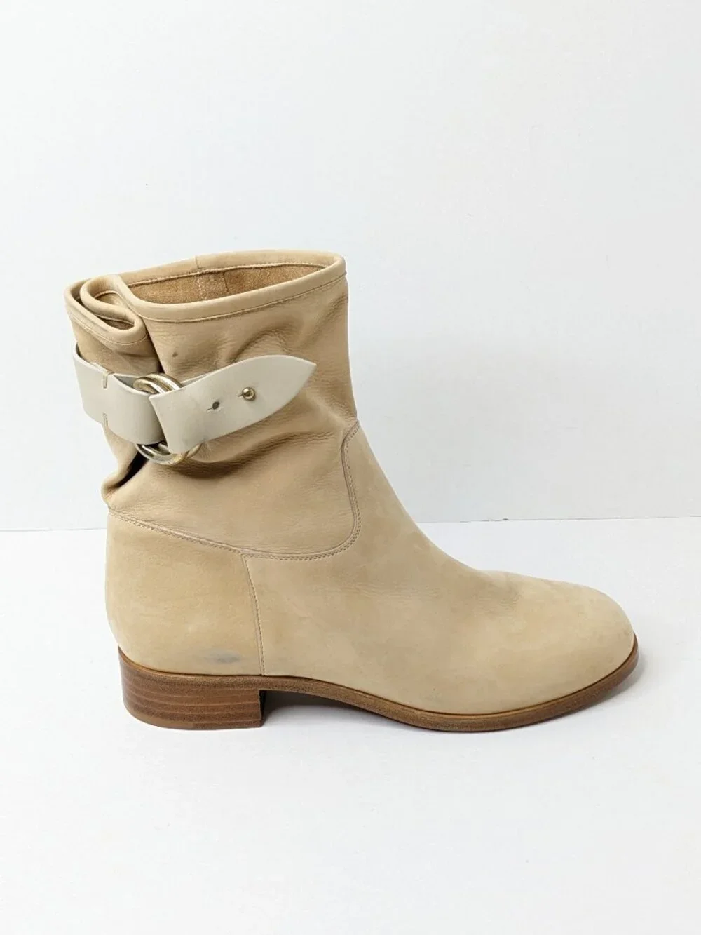 Frye Ricki Ring Fold Ankle Boots Ash Leather Women's 7